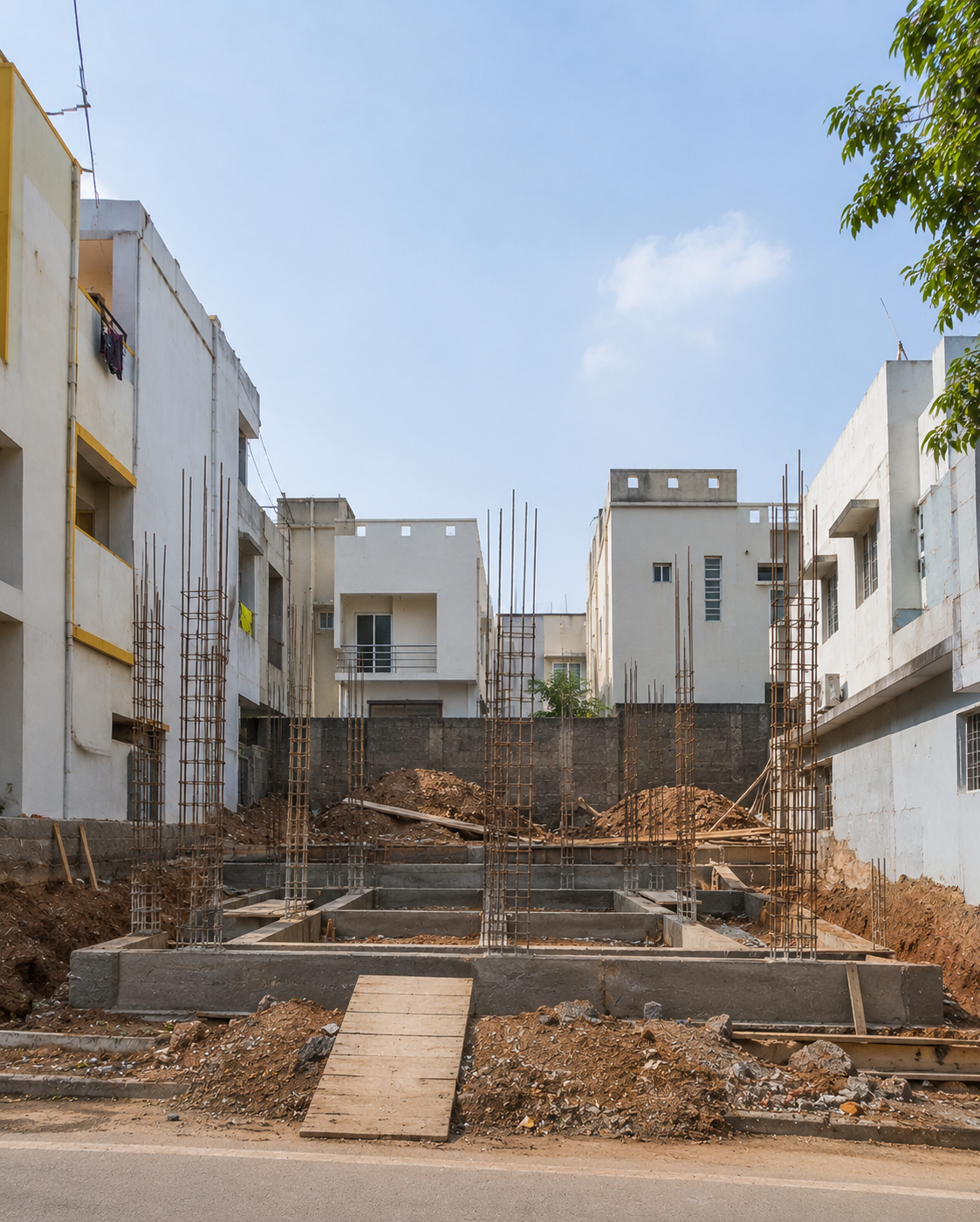 Urban G+1 Residence at Hennur construction stage