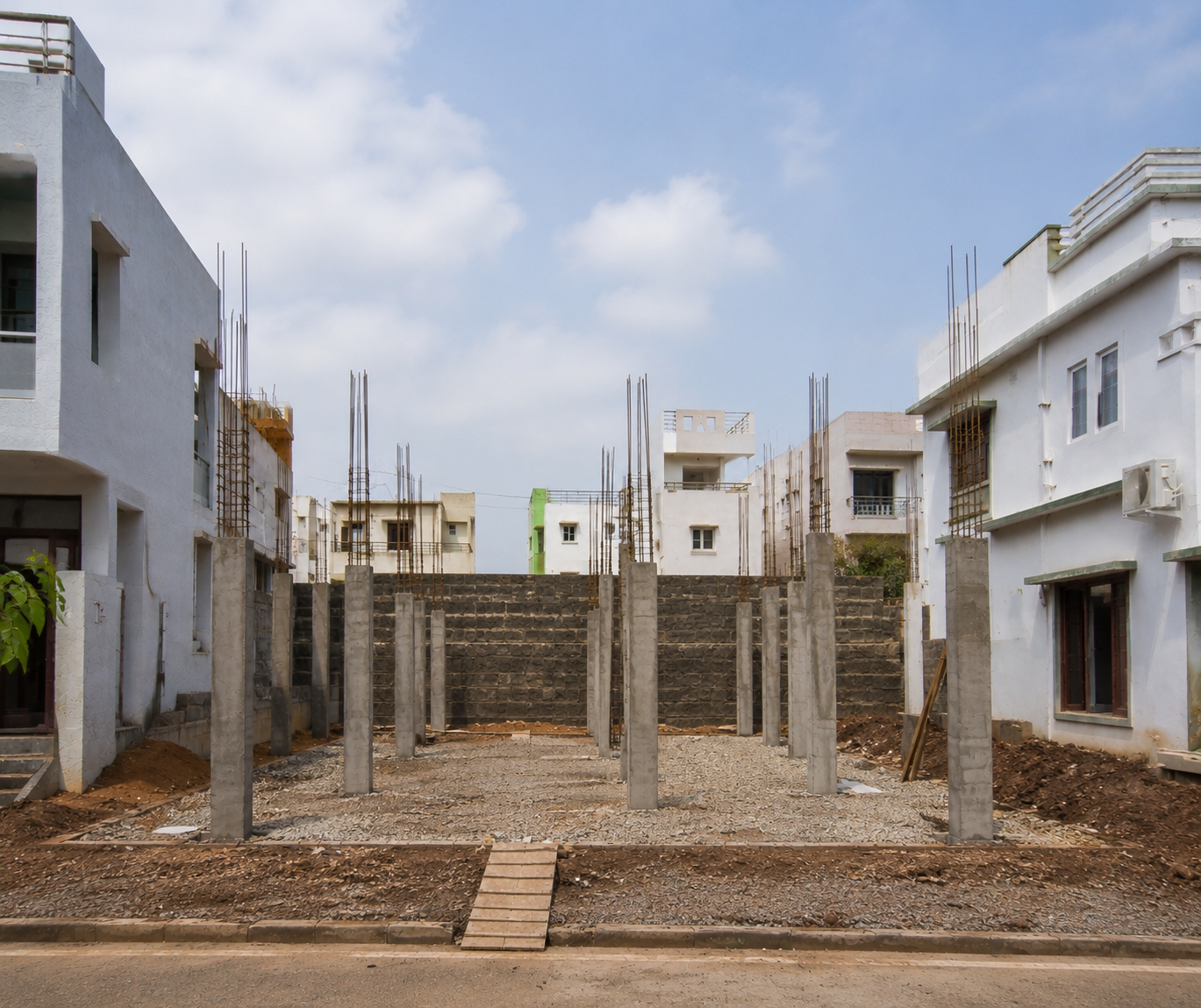 Contemporary Family Villa at Sarjapur Road construction stage