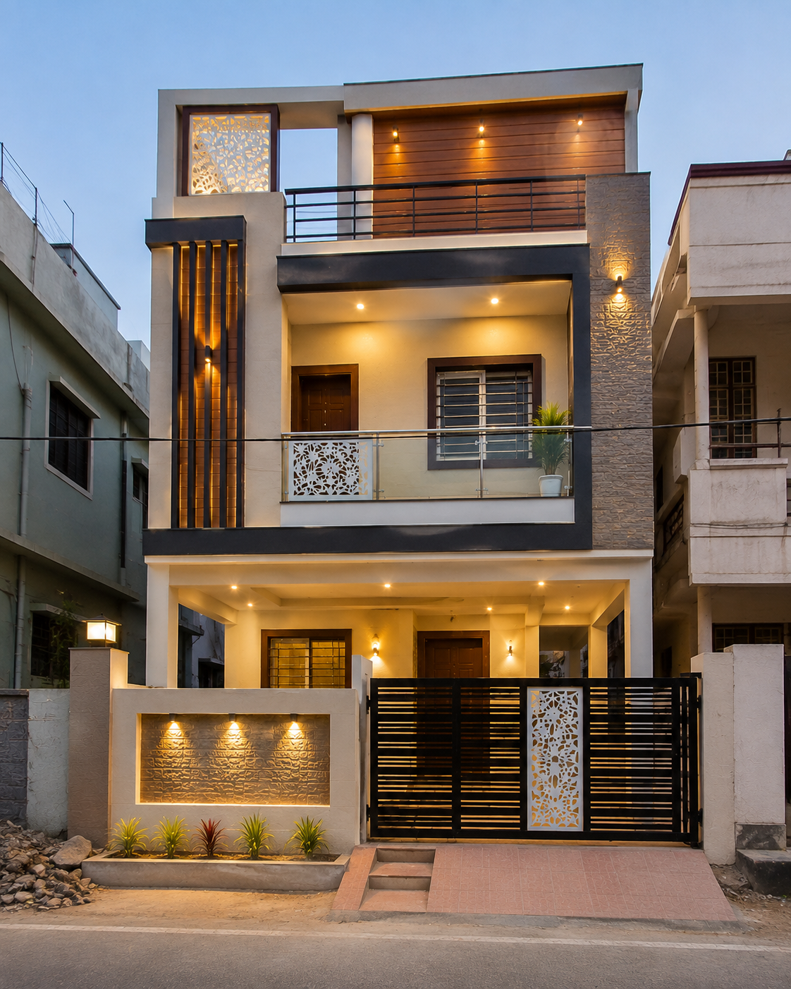 Contemporary Duplex Villa at Whitefield completed project